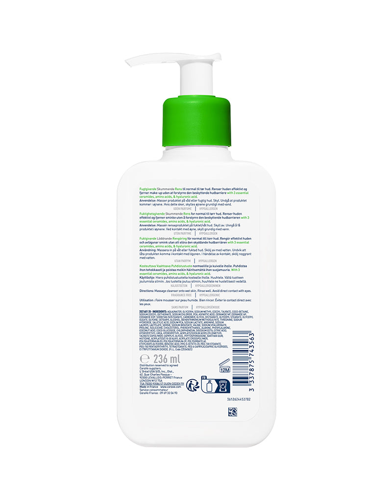 CeraVe Cream-to-Foam Cleanser with Amino Acids for Normal to Dry Skin 236ml