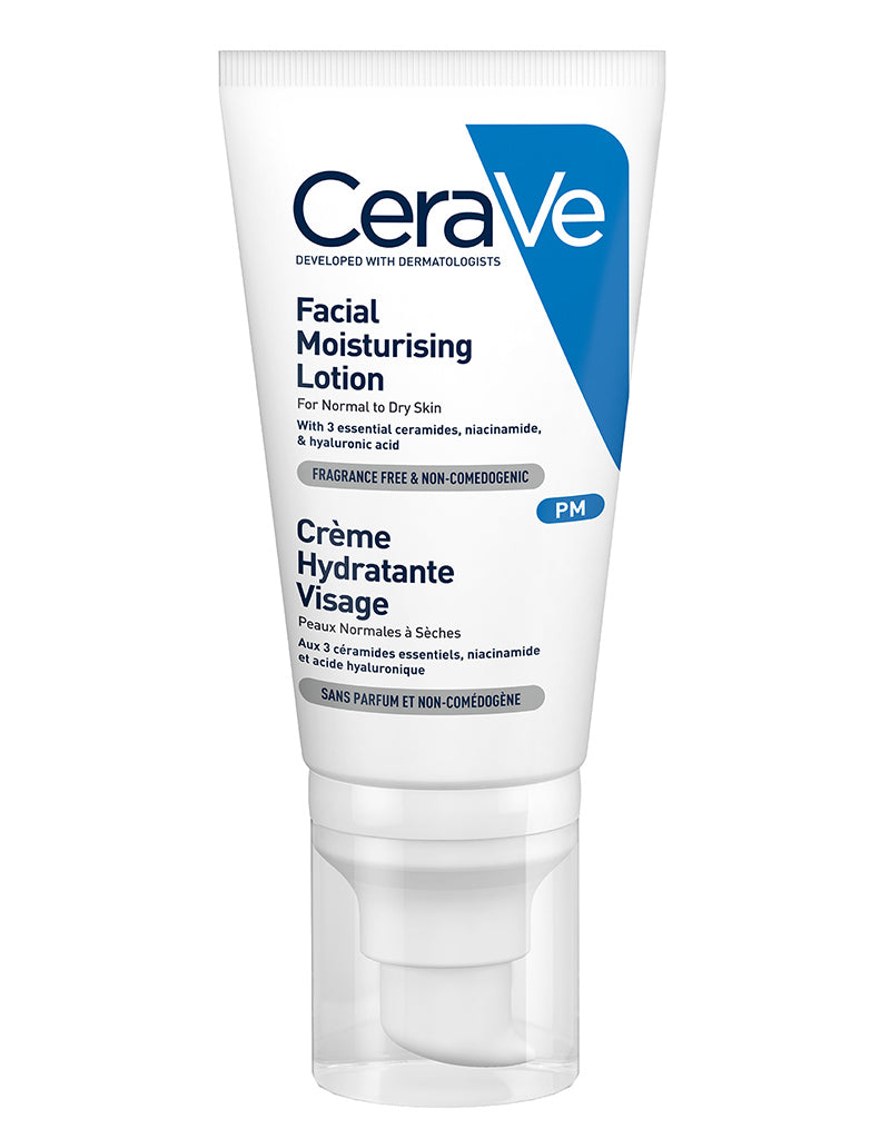 CeraVe PM Facial Moisturising Lotion with Ceramides for Normal to Dry Skin 52ml