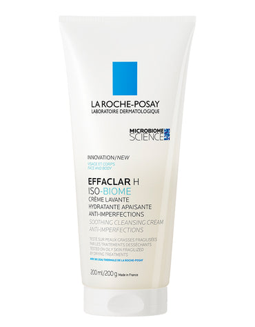 La Roche Posay Effaclar H Iso-Biome Moisturising Cleansing Cream for Sensitive & Dry, Blemish-Prone Skin 200ml